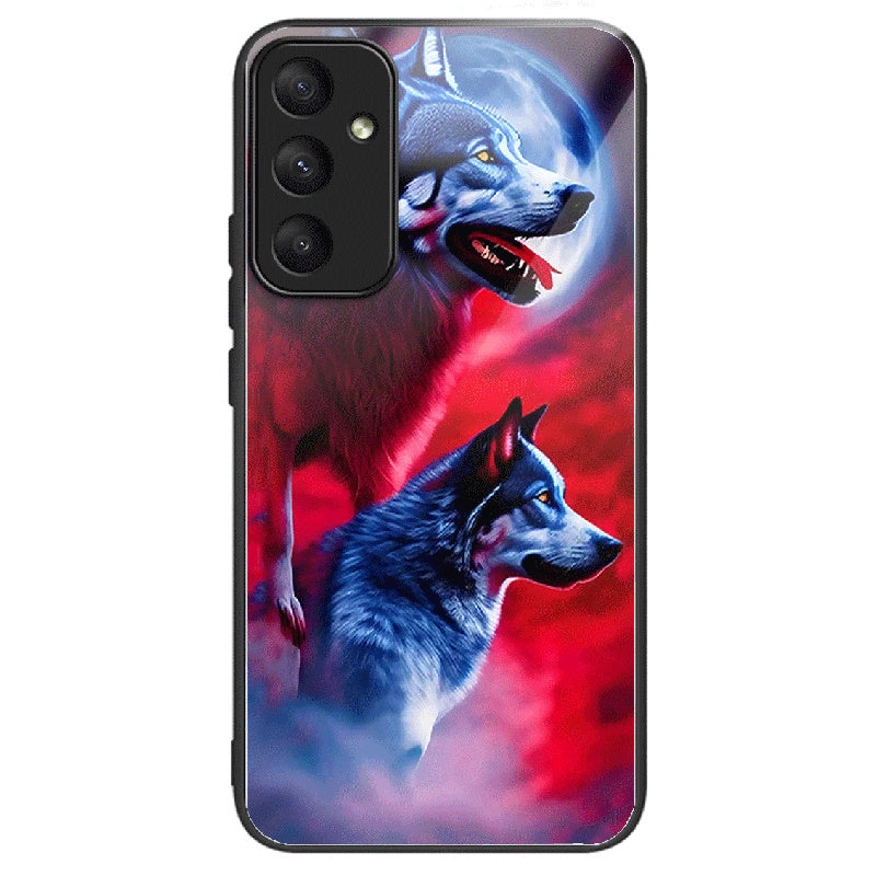 For Samsung Galaxy A05s 4G Drop-resistant Tempered Glass Phone Cover Pattern Printing Case