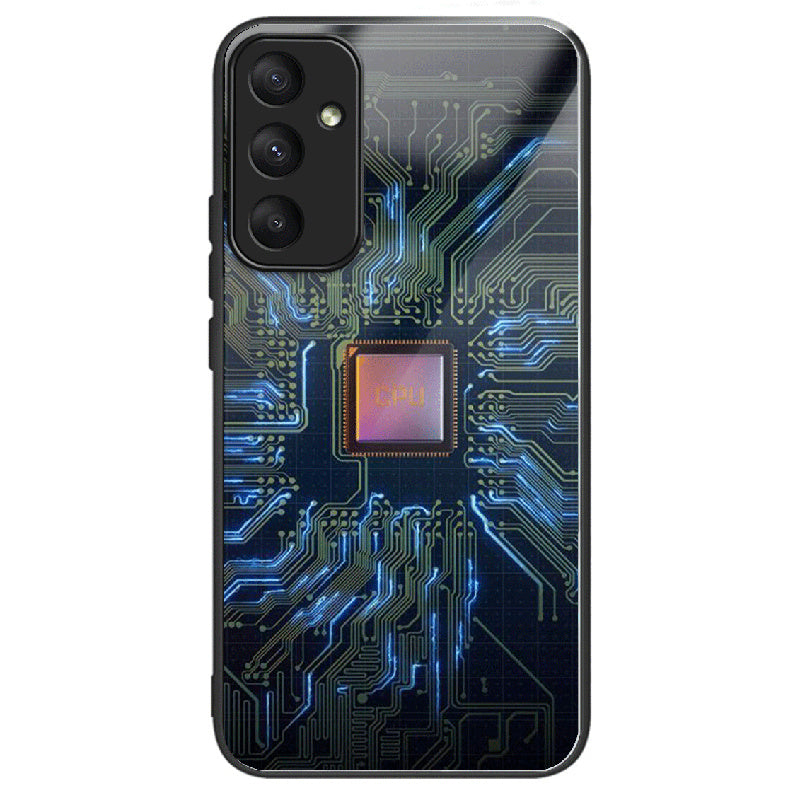 For Samsung Galaxy A05s 4G Drop-resistant Tempered Glass Phone Cover Pattern Printing Case