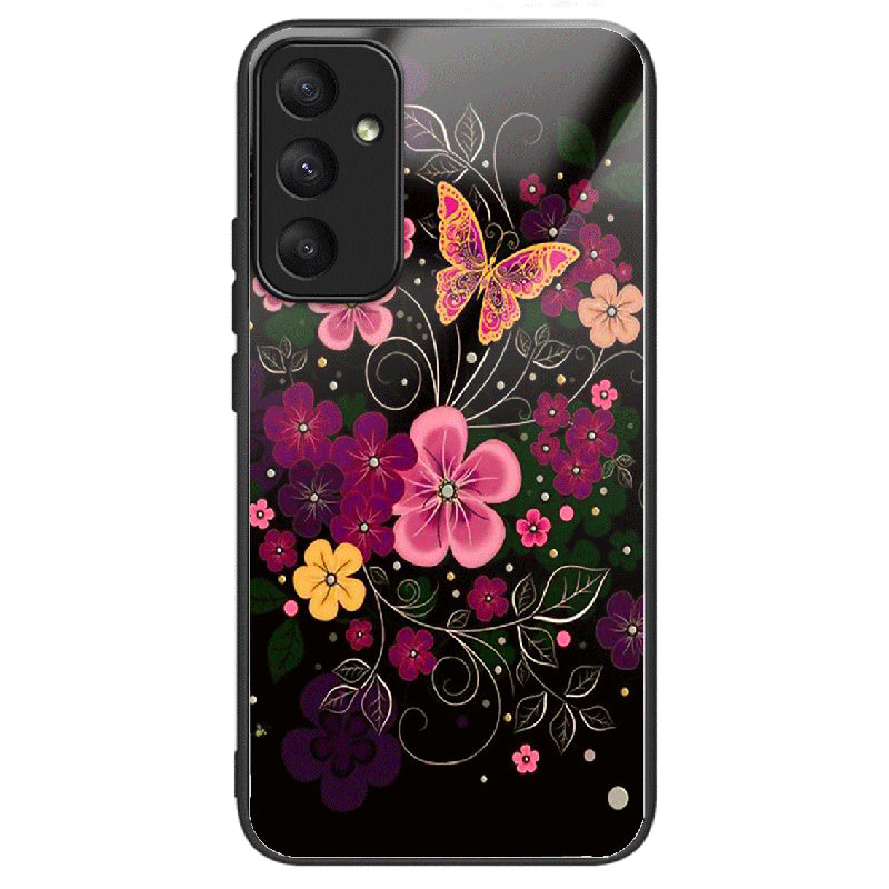 For Samsung Galaxy A05s 4G Drop-resistant Tempered Glass Phone Cover Pattern Printing Case