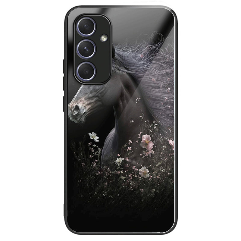 For Samsung Galaxy A54 5G Case Pattern Anti-Scratch Tempered Glass Phone Cover