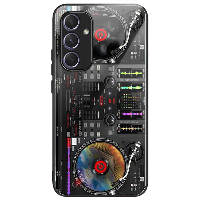 For Samsung Galaxy A54 5G Case Pattern Anti-Scratch Tempered Glass Phone Cover