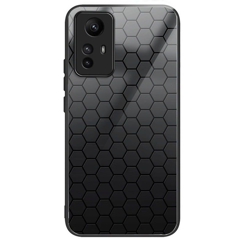 For Xiaomi Redmi Note 12S 4G Pattern Printing Anti-scratch Phone Case Tempered Glass+TPU+PC Cover