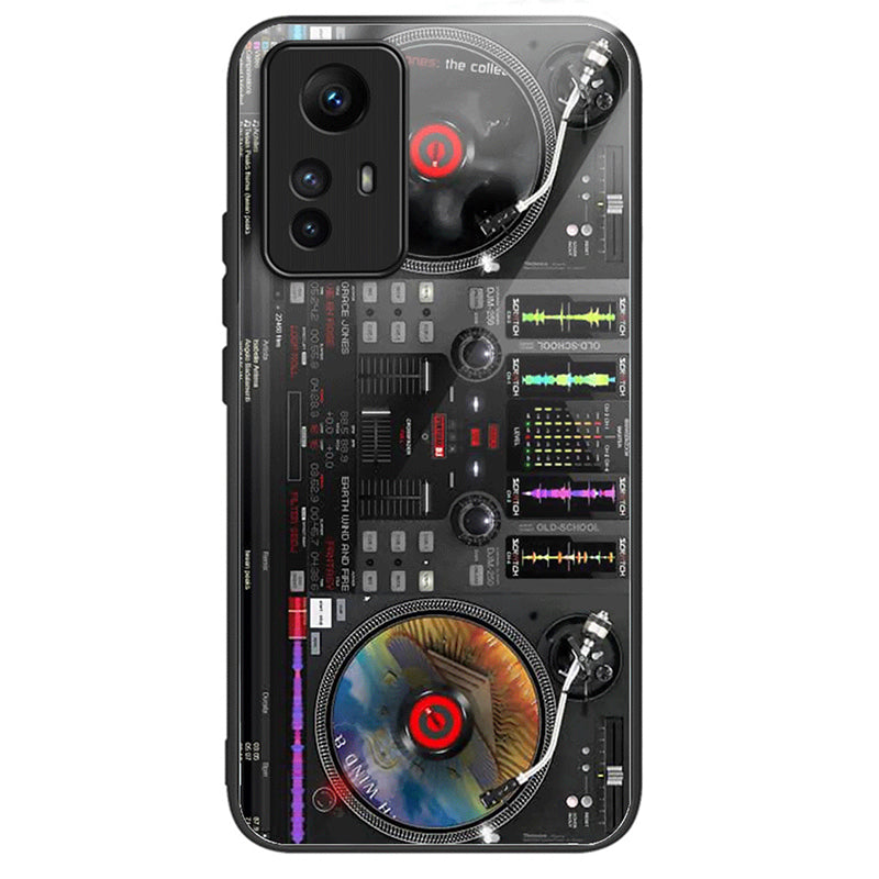 For Xiaomi Redmi Note 12S 4G Pattern Printing Anti-scratch Phone Case Tempered Glass+TPU+PC Cover