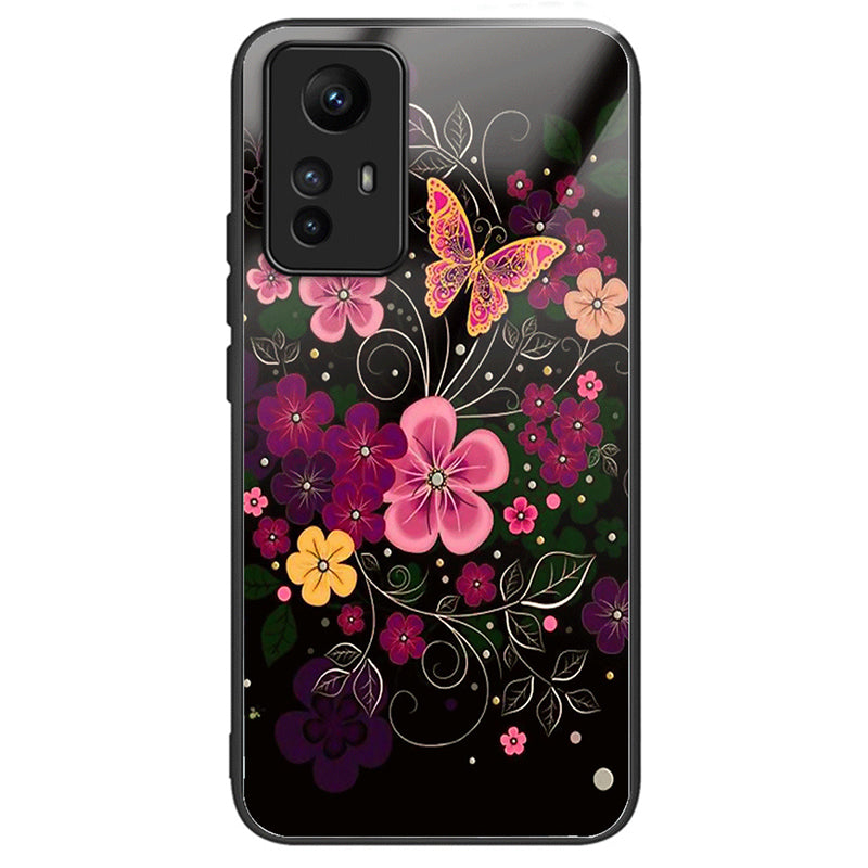 For Xiaomi Redmi Note 12S 4G Pattern Printing Anti-scratch Phone Case Tempered Glass+TPU+PC Cover
