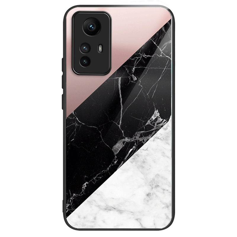 For Xiaomi Redmi Note 12S 4G Pattern Printing Anti-scratch Phone Case Tempered Glass+TPU+PC Cover