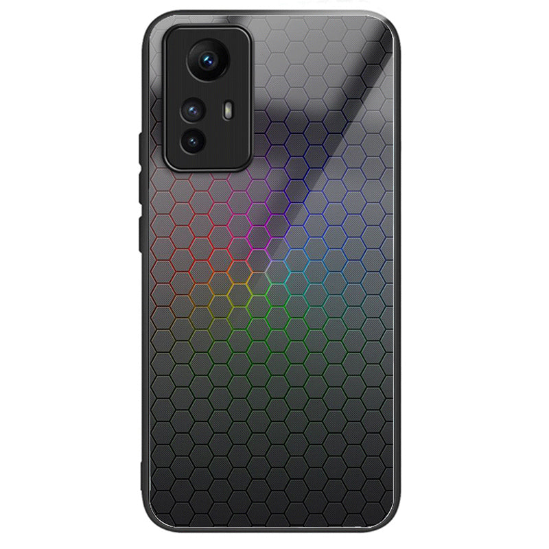 For Xiaomi Redmi Note 12S 4G Pattern Printing Anti-scratch Phone Case Tempered Glass+TPU+PC Cover