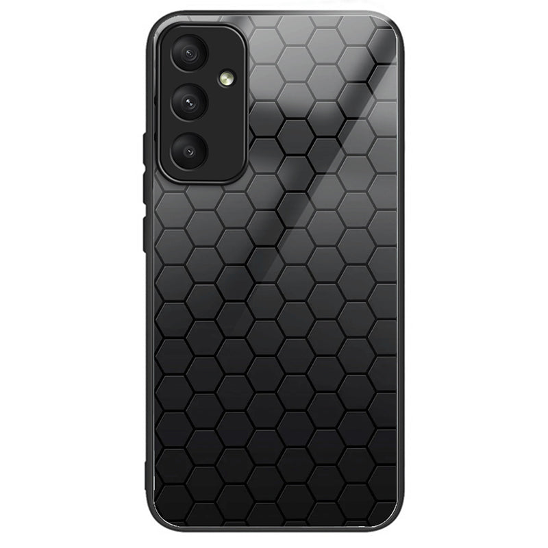 For Samsung Galaxy A35 5G Tempered Glass+TPU+PC Cover Anti-scratch Pattern Printing Phone Case