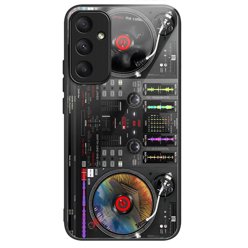 For Samsung Galaxy A35 5G Tempered Glass+TPU+PC Cover Anti-scratch Pattern Printing Phone Case