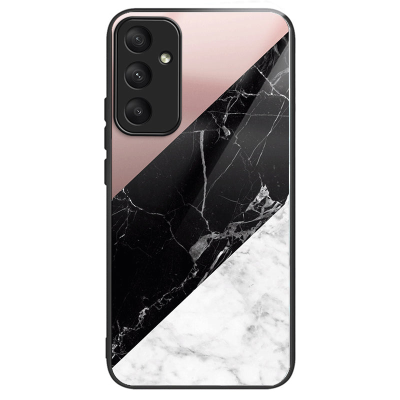 For Samsung Galaxy A35 5G Tempered Glass+TPU+PC Cover Anti-scratch Pattern Printing Phone Case