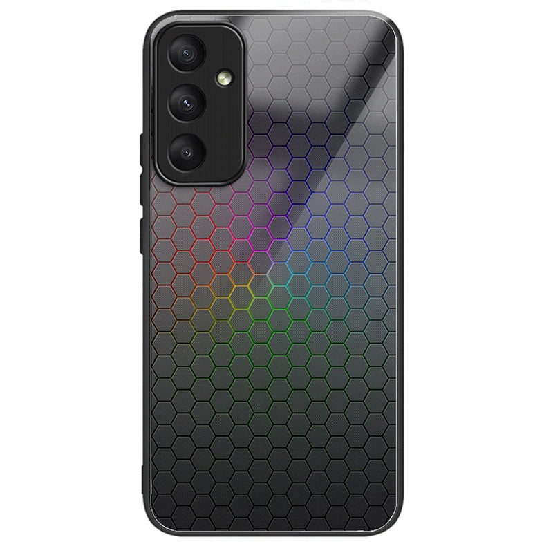 For Samsung Galaxy A35 5G Tempered Glass+TPU+PC Cover Anti-scratch Pattern Printing Phone Case