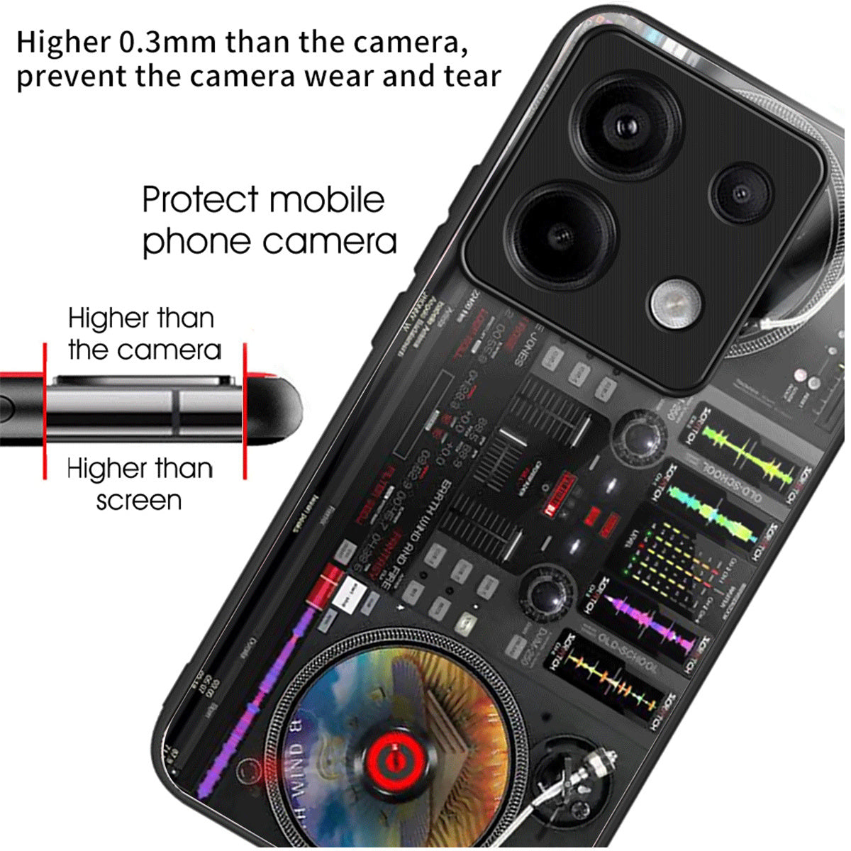 For Xiaomi Redmi Note 13 Pro 5G / Poco X6 5G Phone Case Pattern Printing Tempered Glass+TPU+PC Cover