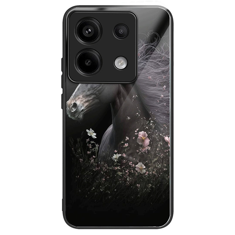For Xiaomi Redmi Note 13 Pro 5G / Poco X6 5G Phone Case Pattern Printing Tempered Glass+TPU+PC Cover