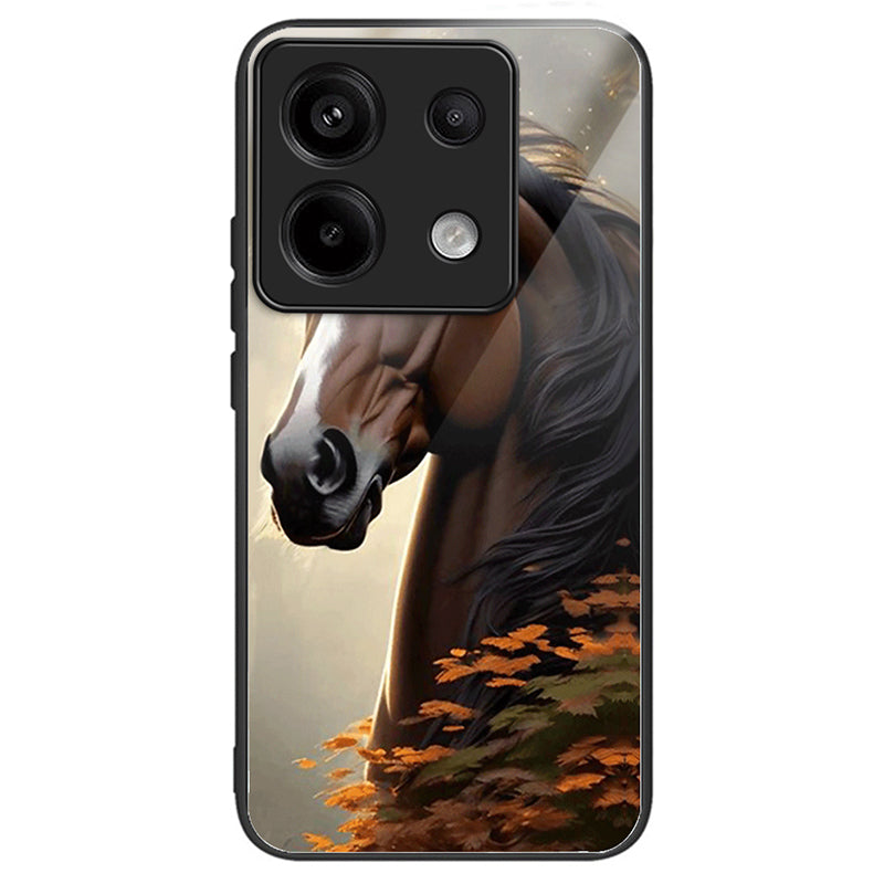 For Xiaomi Redmi Note 13 Pro 5G / Poco X6 5G Phone Case Pattern Printing Tempered Glass+TPU+PC Cover