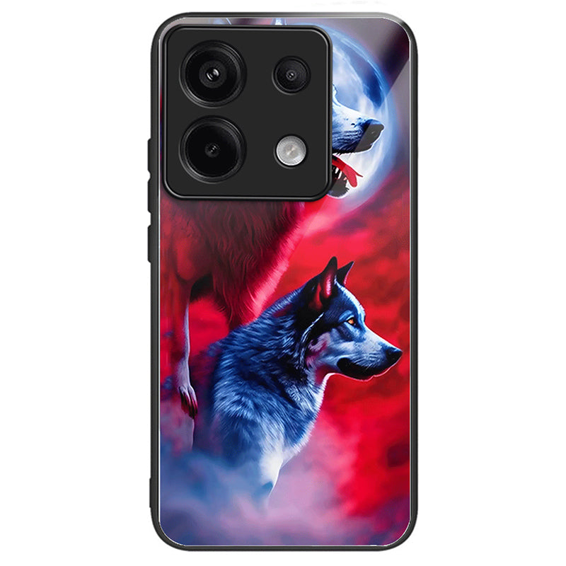 For Xiaomi Redmi Note 13 Pro 5G / Poco X6 5G Phone Case Pattern Printing Tempered Glass+TPU+PC Cover