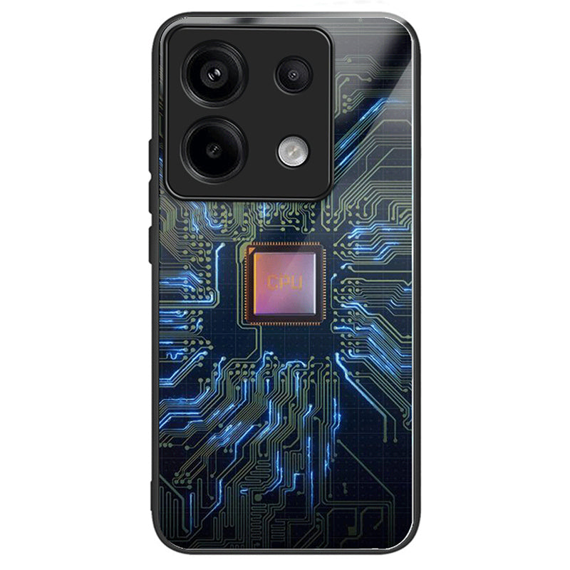 For Xiaomi Redmi Note 13 Pro 5G / Poco X6 5G Phone Case Pattern Printing Tempered Glass+TPU+PC Cover