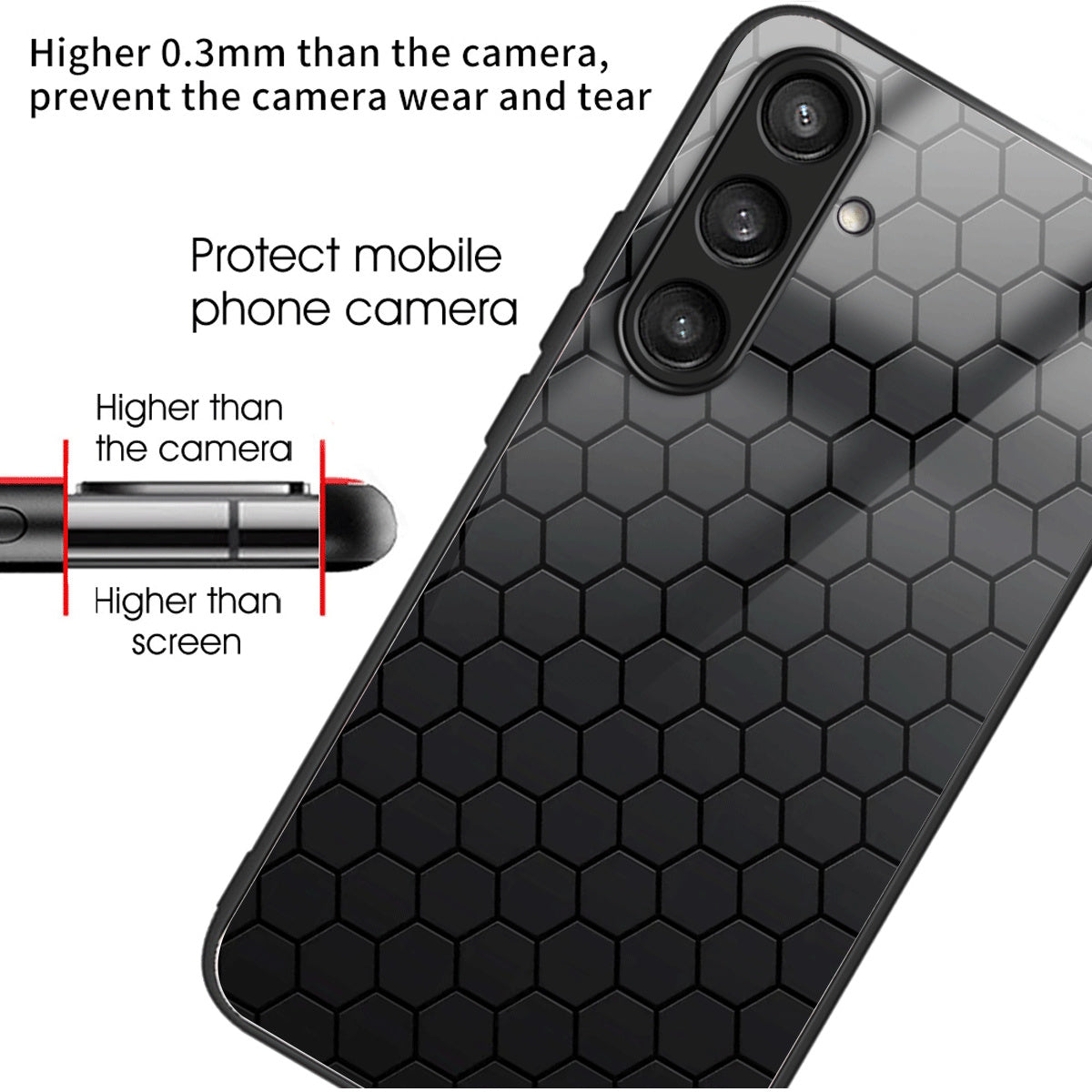 For Samsung Galaxy S23 FE Cell Phone Case Tempered Glass Pattern Printing Anti-drop Cover