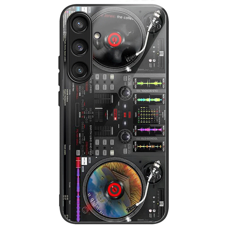For Samsung Galaxy S23 FE Cell Phone Case Tempered Glass Pattern Printing Anti-drop Cover