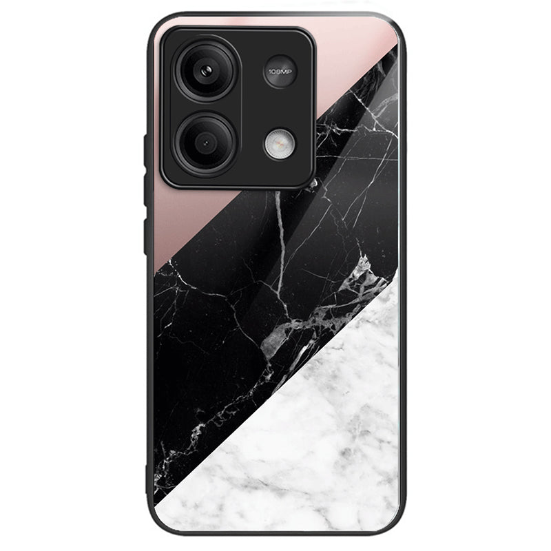 For Xiaomi Redmi Note 13 5G Cell Phone Case Pattern Printing Tempered Glass Anti-shock Cover