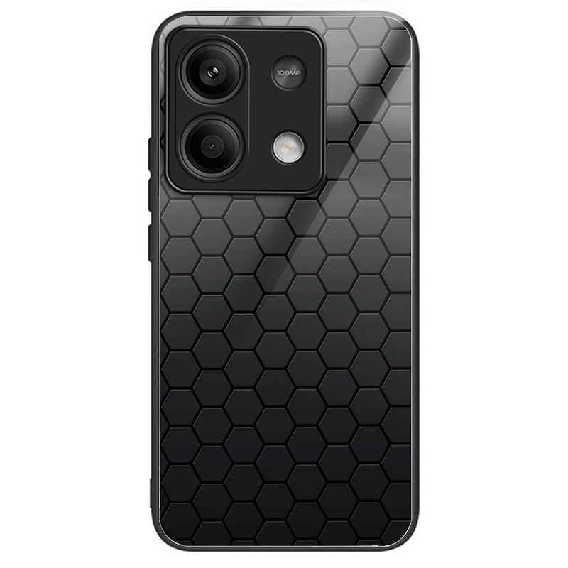 For Xiaomi Redmi Note 13 5G Cell Phone Case Pattern Printing Tempered Glass Anti-shock Cover
