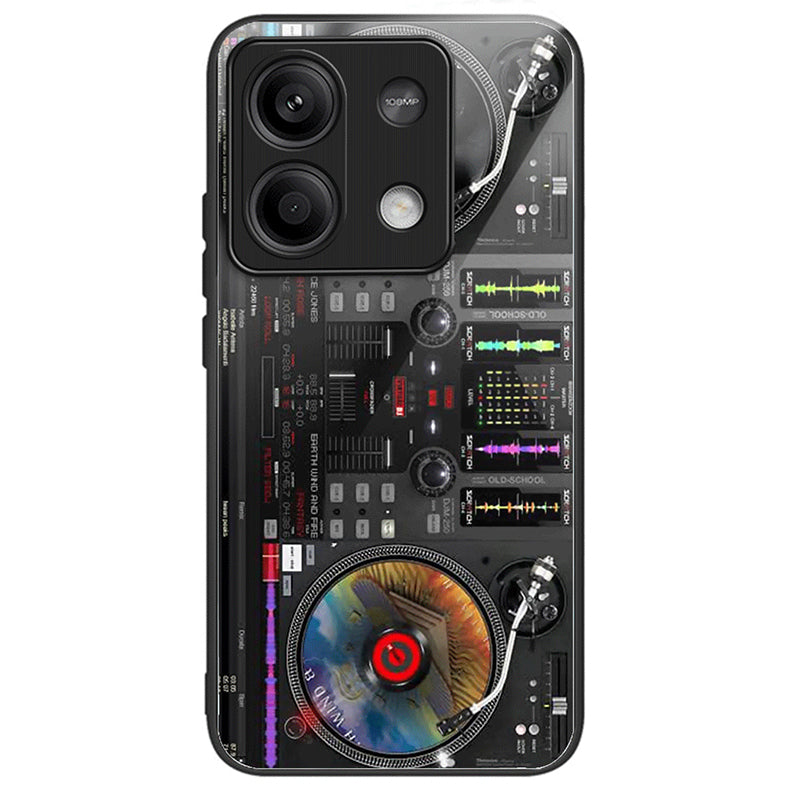 For Xiaomi Redmi Note 13 5G Cell Phone Case Pattern Printing Tempered Glass Anti-shock Cover