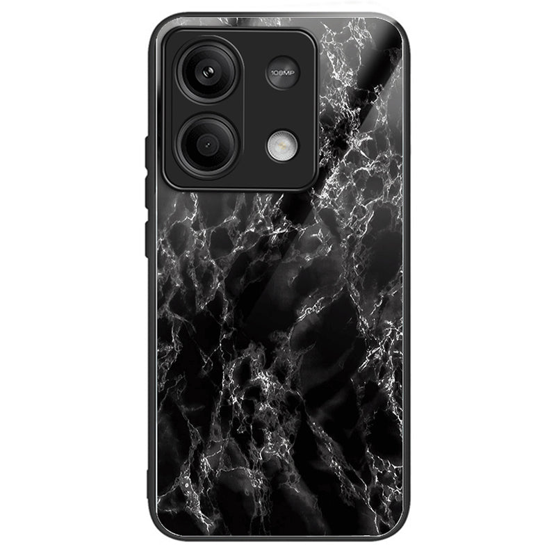 For Xiaomi Redmi Note 13 5G Cell Phone Case Pattern Printing Tempered Glass Anti-shock Cover