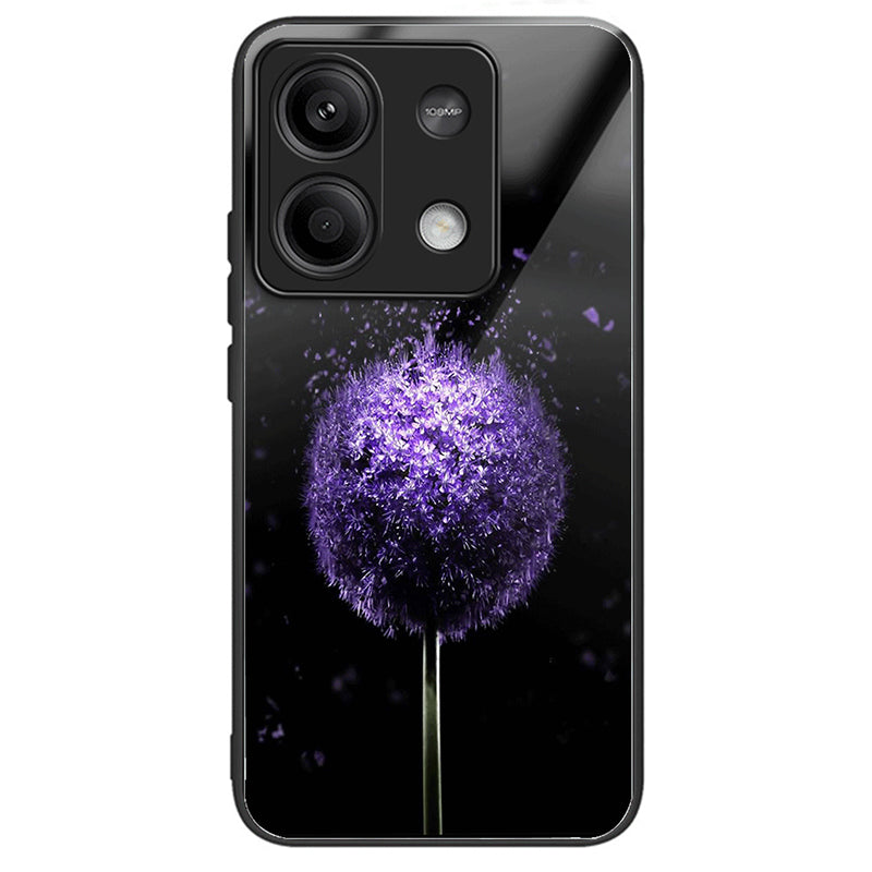 For Xiaomi Redmi Note 13 5G Cell Phone Case Pattern Printing Tempered Glass Anti-shock Cover