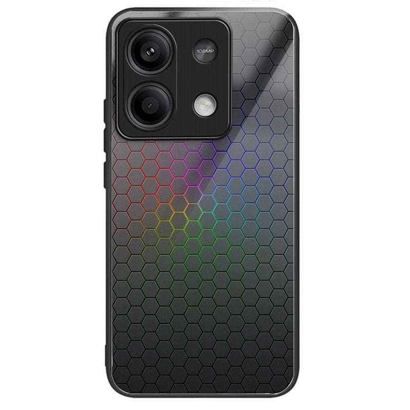 For Xiaomi Redmi Note 13 5G Cell Phone Case Pattern Printing Tempered Glass Anti-shock Cover
