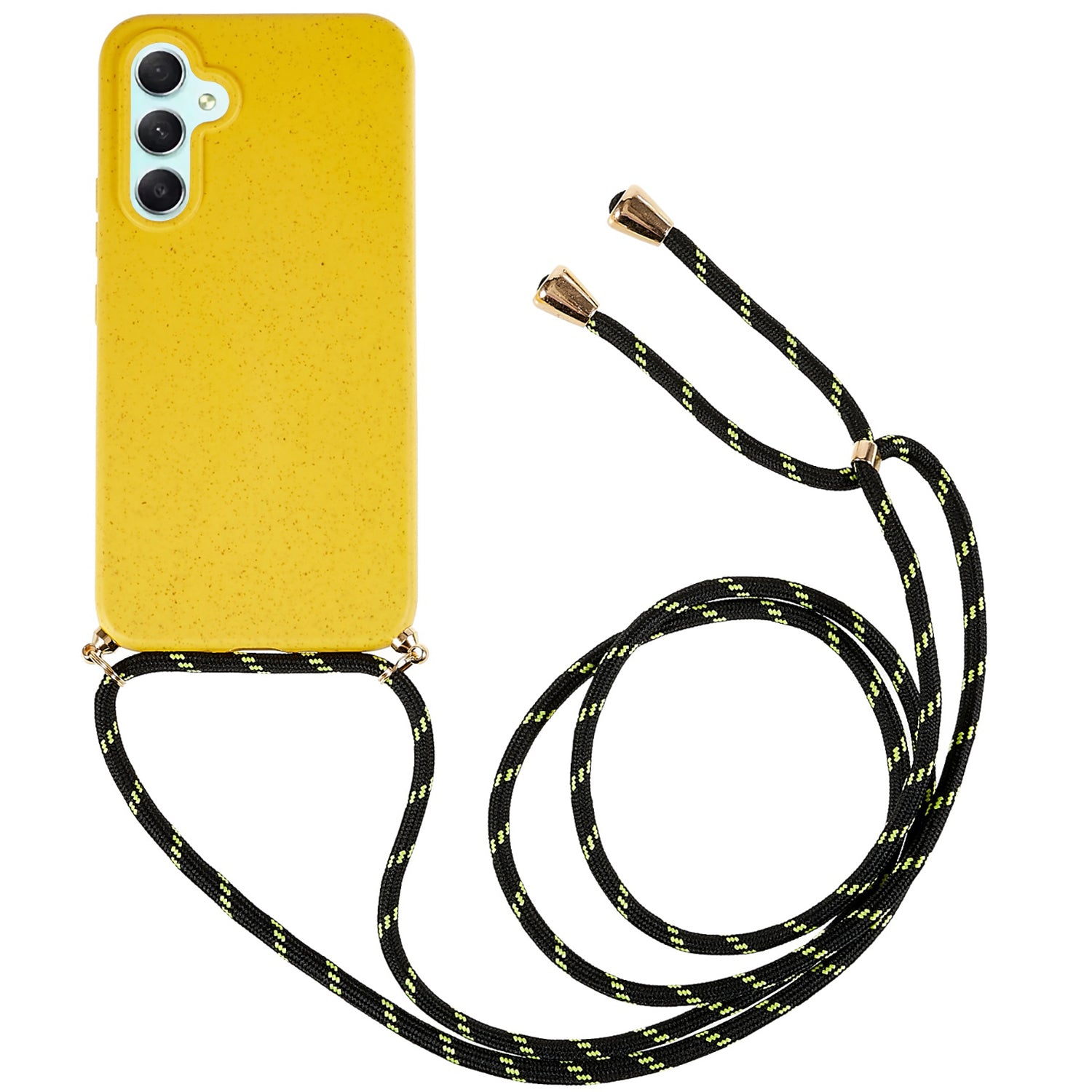 For Samsung Galaxy A25 5G (Global) (161.0 x 76.5 x 8.3mm) Case Biodegradable Wheat Straw+TPU Cover with Lanyard