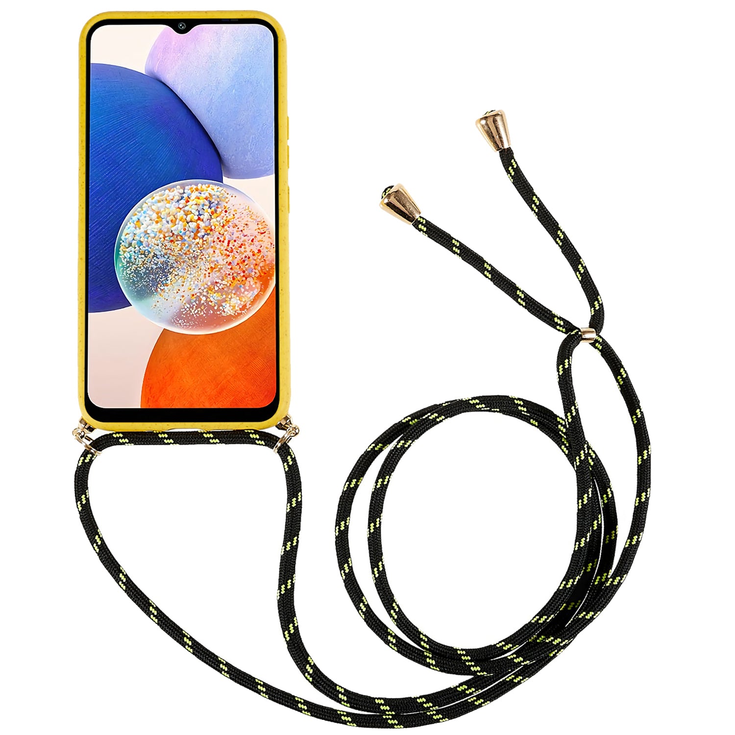 For Samsung Galaxy A25 5G (Global) (161.0 x 76.5 x 8.3mm) Case Biodegradable Wheat Straw+TPU Cover with Lanyard