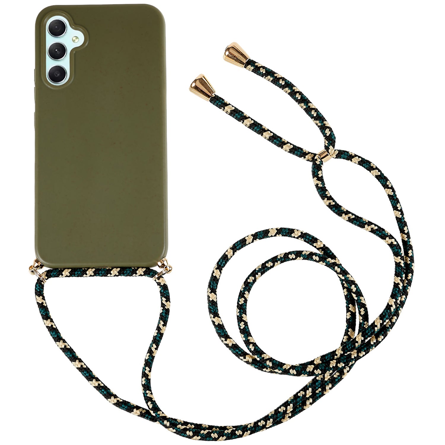 For Samsung Galaxy A25 5G (Global) (161.0 x 76.5 x 8.3mm) Case Biodegradable Wheat Straw+TPU Cover with Lanyard