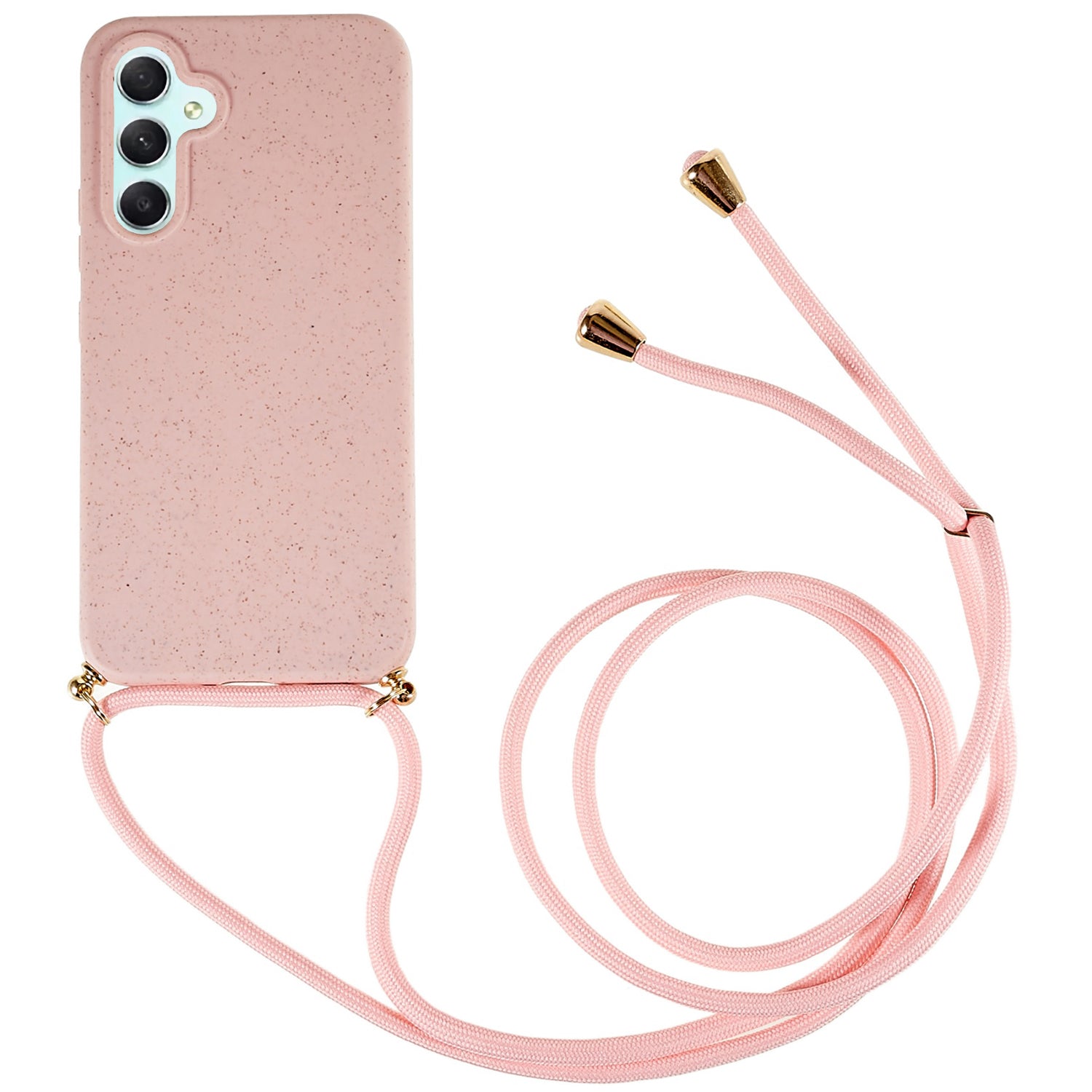 For Samsung Galaxy A25 5G (Global) (161.0 x 76.5 x 8.3mm) Case Biodegradable Wheat Straw+TPU Cover with Lanyard