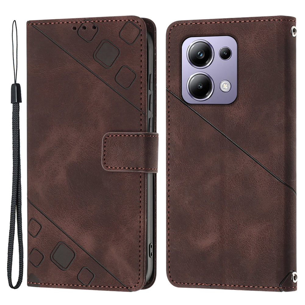 PT005 YB Imprinting Series-6 For Xiaomi Redmi Note 13 Pro 4G / Poco M6 Pro 4G Leather Phone Wallet Case
