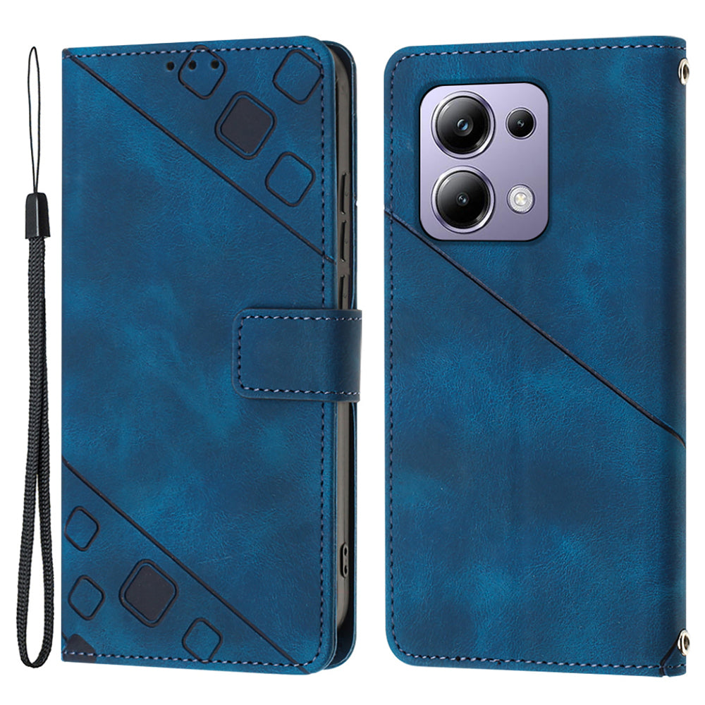 PT005 YB Imprinting Series-6 For Xiaomi Redmi Note 13 Pro 4G / Poco M6 Pro 4G Leather Phone Wallet Case