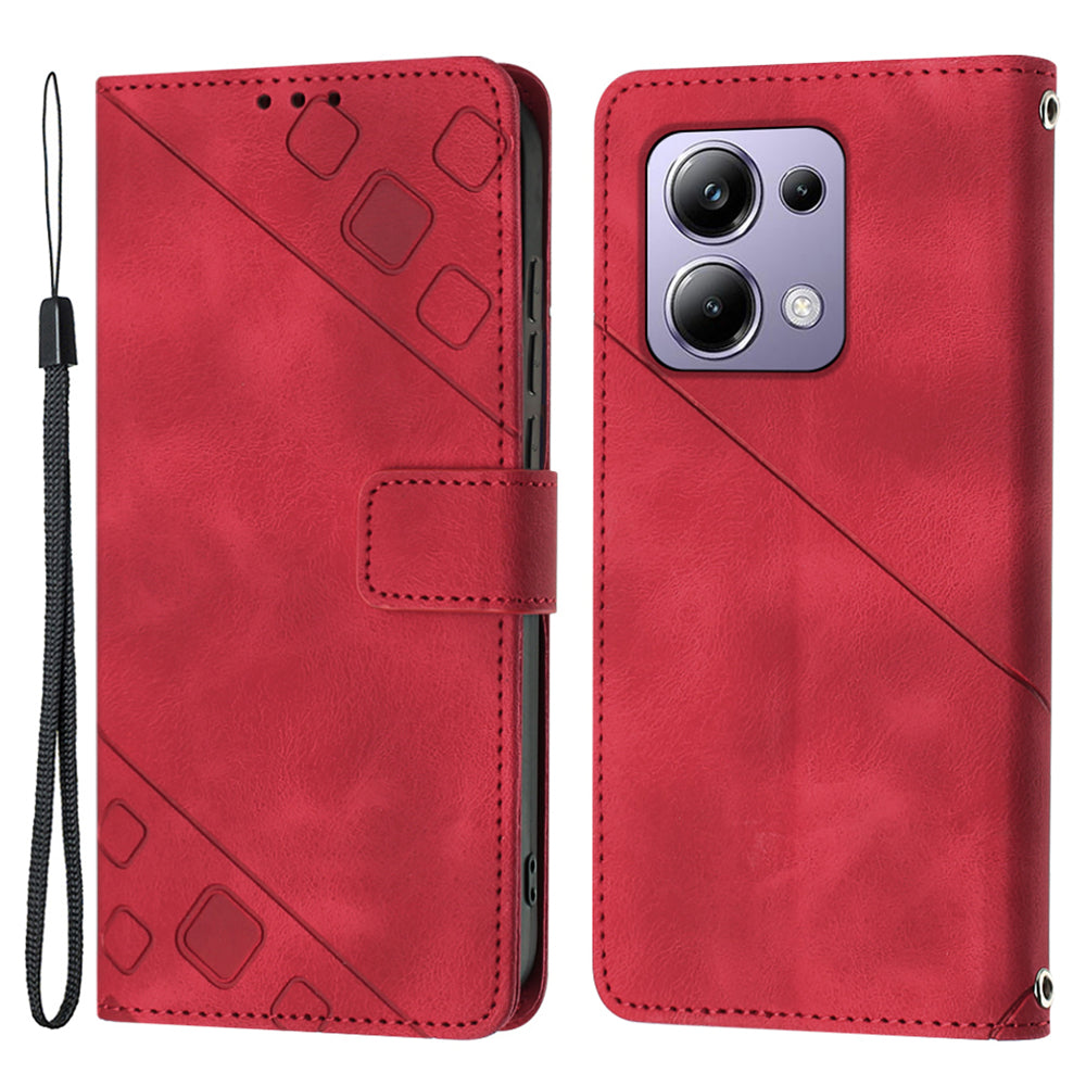 PT005 YB Imprinting Series-6 For Xiaomi Redmi Note 13 Pro 4G / Poco M6 Pro 4G Leather Phone Wallet Case