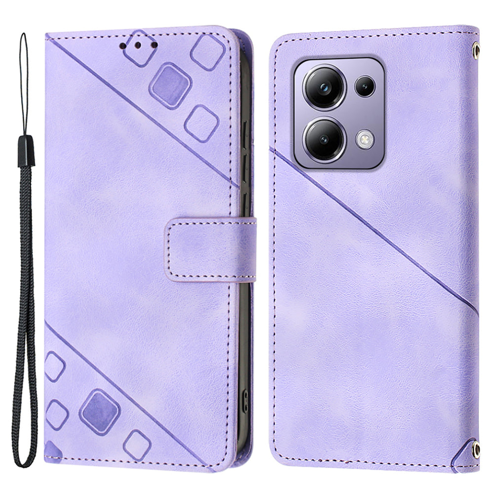 PT005 YB Imprinting Series-6 For Xiaomi Redmi Note 13 Pro 4G / Poco M6 Pro 4G Leather Phone Wallet Case