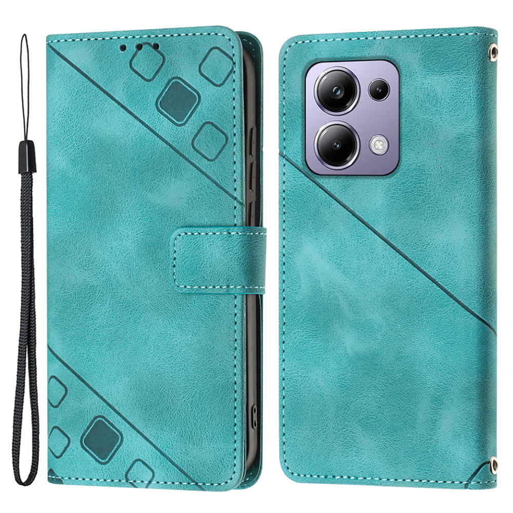 PT005 YB Imprinting Series-6 For Xiaomi Redmi Note 13 Pro 4G / Poco M6 Pro 4G Leather Phone Wallet Case
