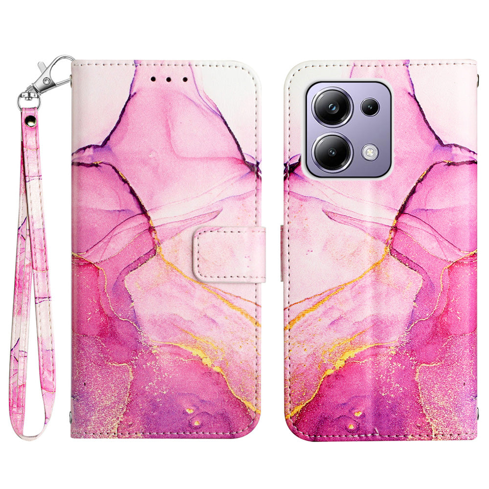 YB Pattern Printing Leather Series-5 For Xiaomi Redmi Note 13 Pro 4G / Poco M6 Pro 4G Wallet Phone Case