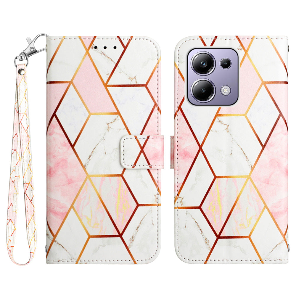 YB Pattern Printing Leather Series-5 For Xiaomi Redmi Note 13 Pro 4G / Poco M6 Pro 4G Wallet Phone Case