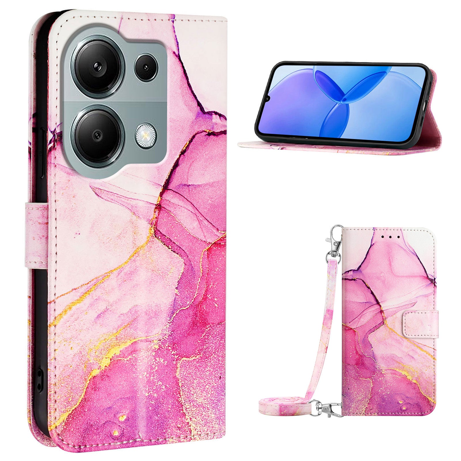 YB Pattern Printing Leather Series-6 For Xiaomi Redmi Note 13 Pro 4G / Poco M6 Pro 4G Case Wallet Stand Cover