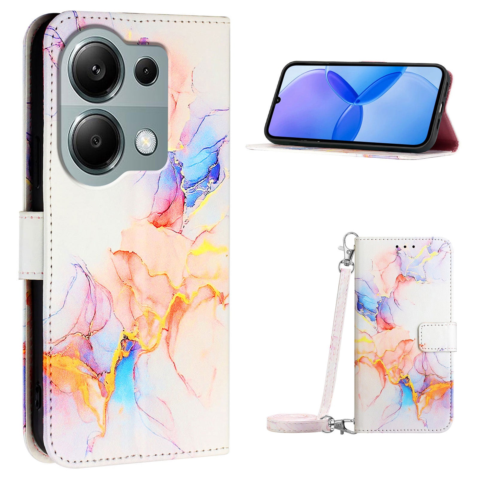 YB Pattern Printing Leather Series-6 For Xiaomi Redmi Note 13 Pro 4G / Poco M6 Pro 4G Case Wallet Stand Cover