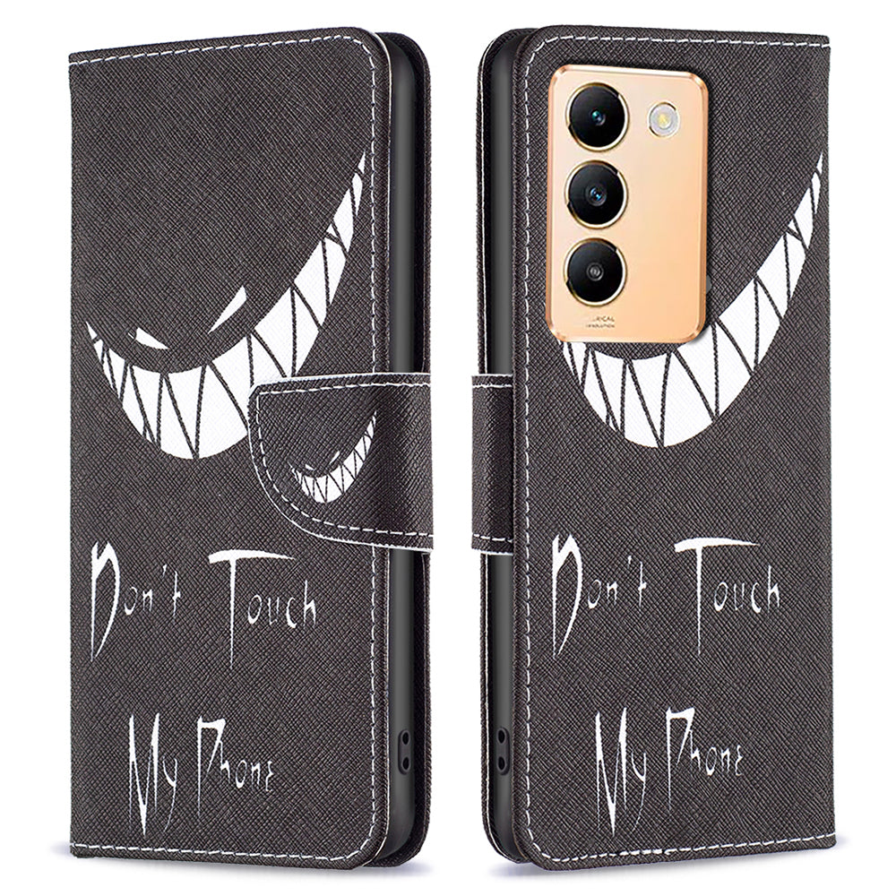 For vivo Y200e 5G Case Pattern Printing Flip Stand Phone Cover with Magnetic Clasp