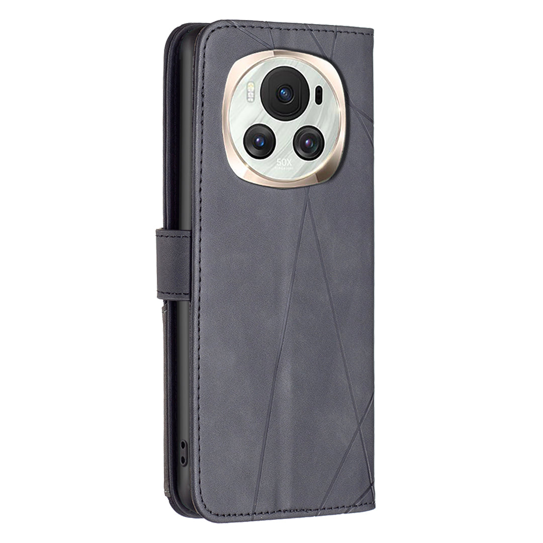 BINFEN COLOR BF05 For Honor Magic6 5G Magnetic Phone Case Leather Geometric Cover