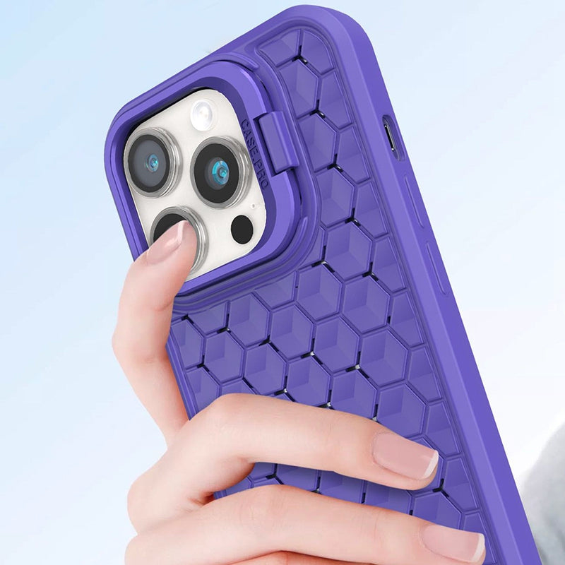 For iPhone 13 Pro Max Magnetic Case Heat Dissipation Soft TPU Cover with Lens Frame Kickstand