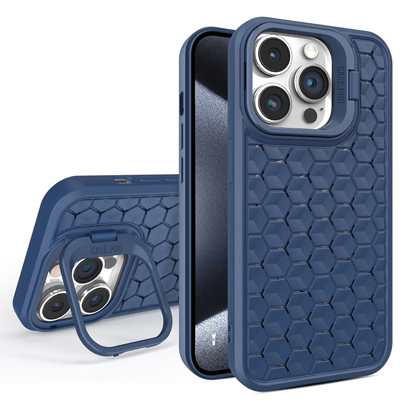 For iPhone 14 Pro Max Magnetic Case Honeycomb Heat Dissipation TPU Kickstand Cover