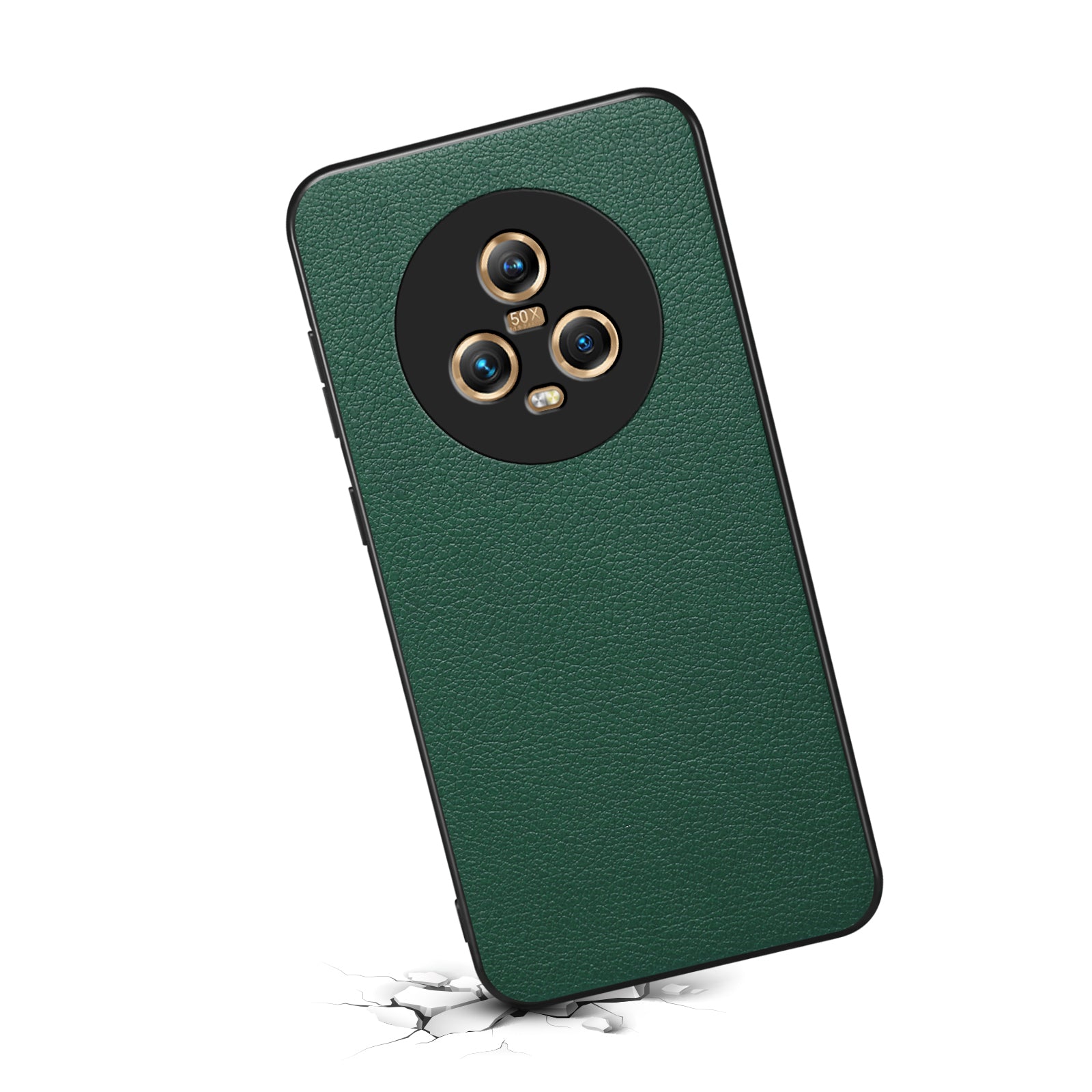 For Honor Magic5 Hybrid Case Calf Texture PU+PC+TPU Slim Phone Cover