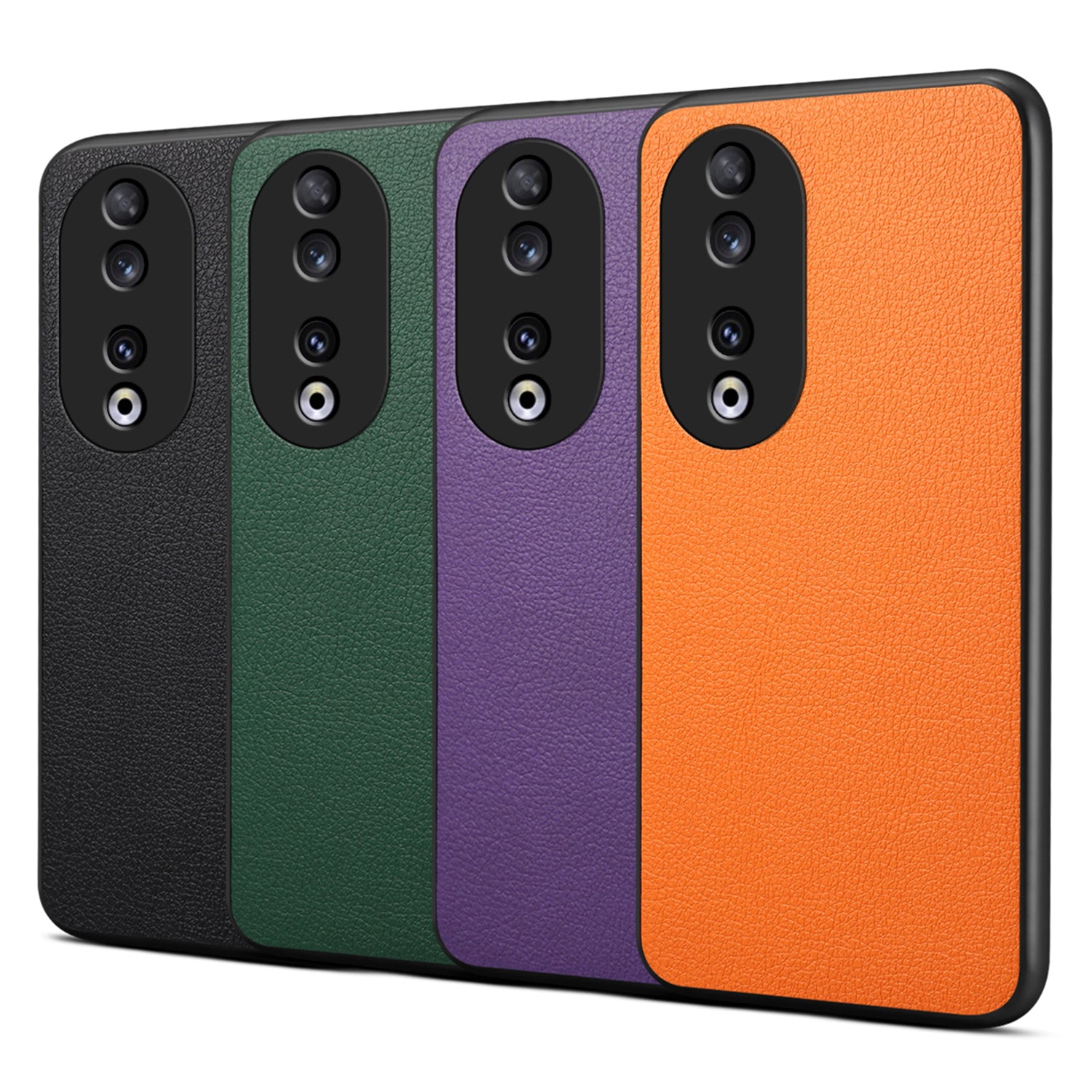 For Honor 90 Case PU+PC+TPU Hybrid Phone Shell with Calf Texture