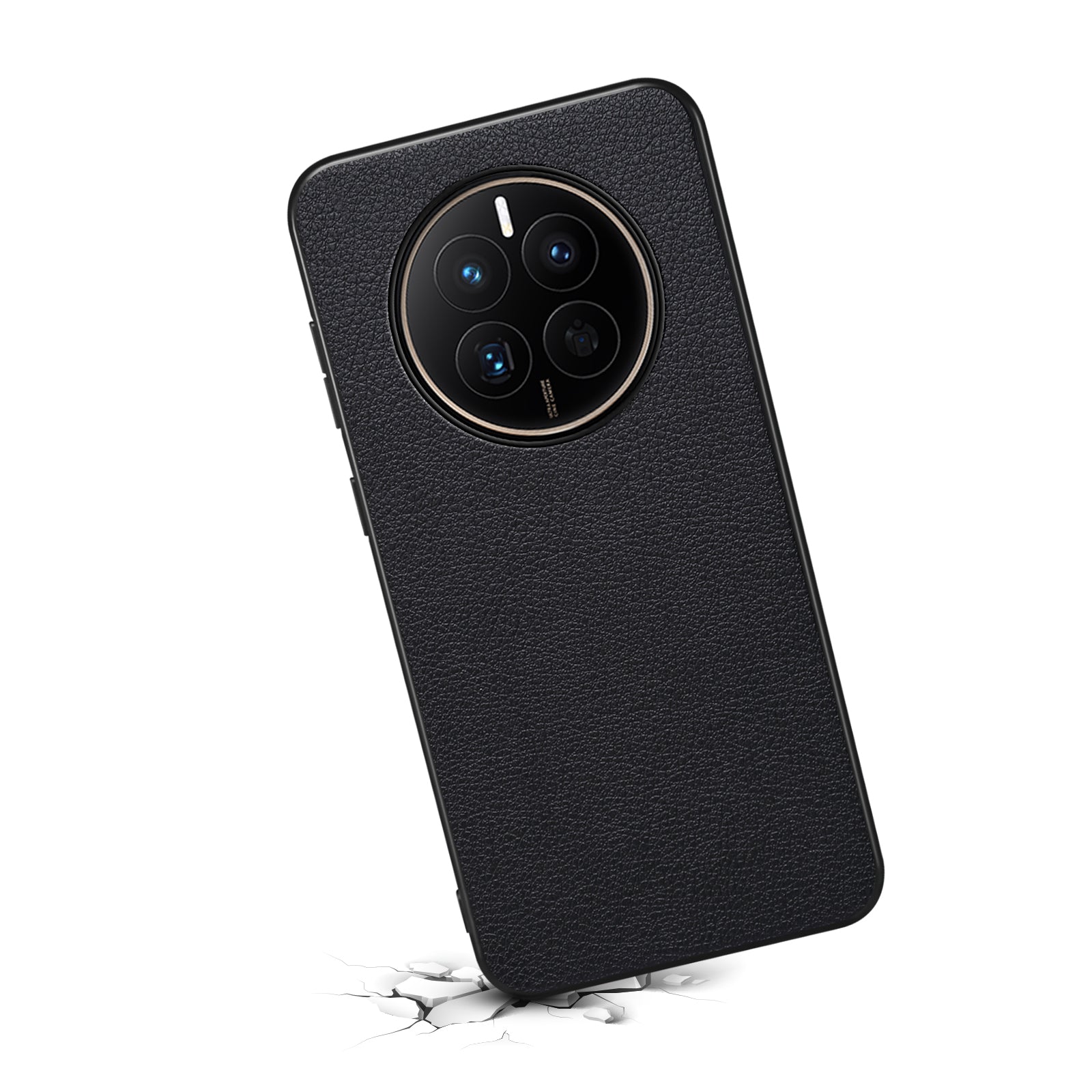For Huawei Mate 50 4G Case Leather Coated PC+TPU Anti-Scratch Phone Cover