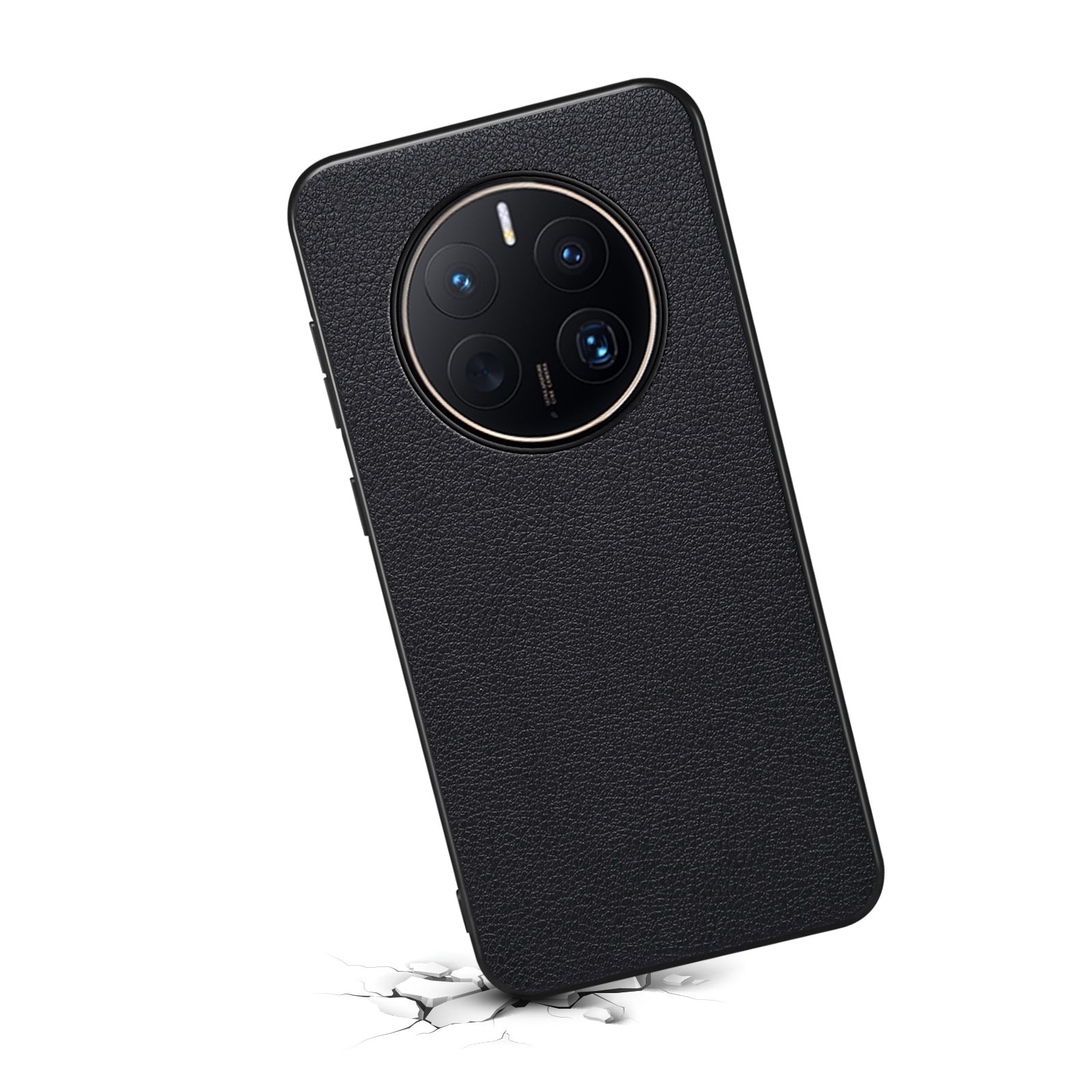 For Huawei Mate 50 Pro 4G Case Leather Coated PC+TPU Protective Phone Cover