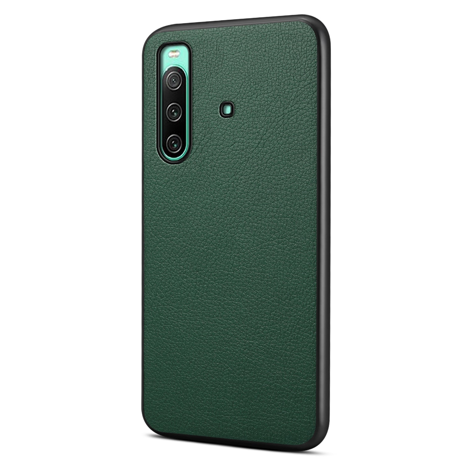 For Sony Xperia 10 IV 5G Case Calf Texture Drop-proof Leather Coated PC+TPU Cover