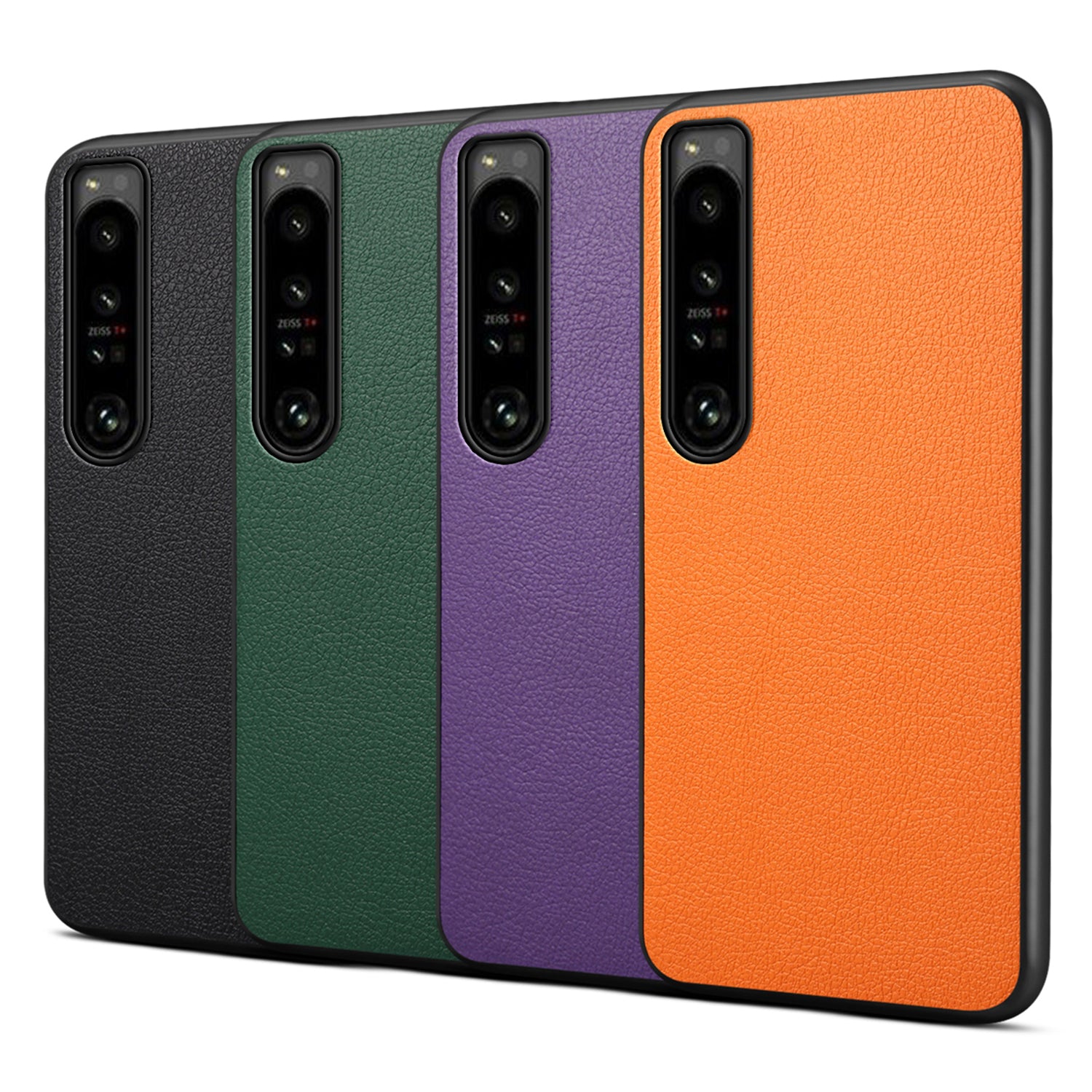 For Sony Xperia 1 IV 5G Phone Case PU Leather Coating Hybrid PC+TPU Phone Cover